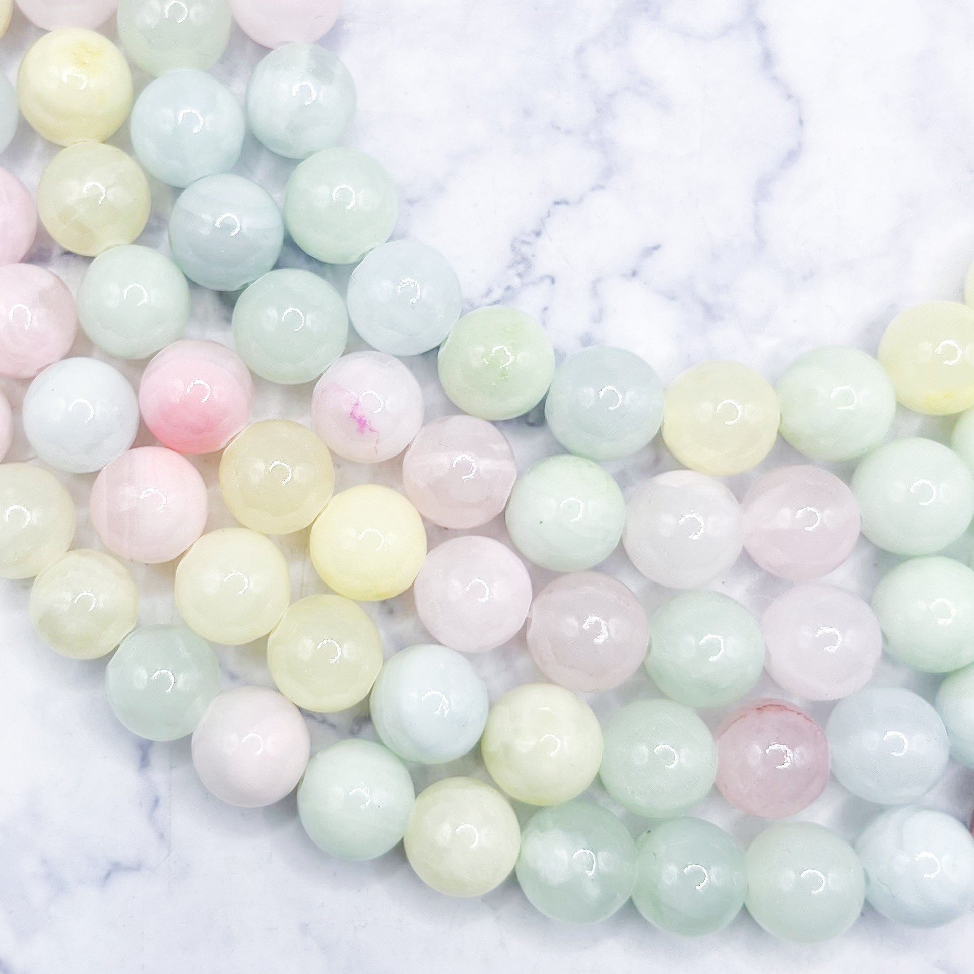 10mm Heart Candy Chalcedony Bead Strand Y12