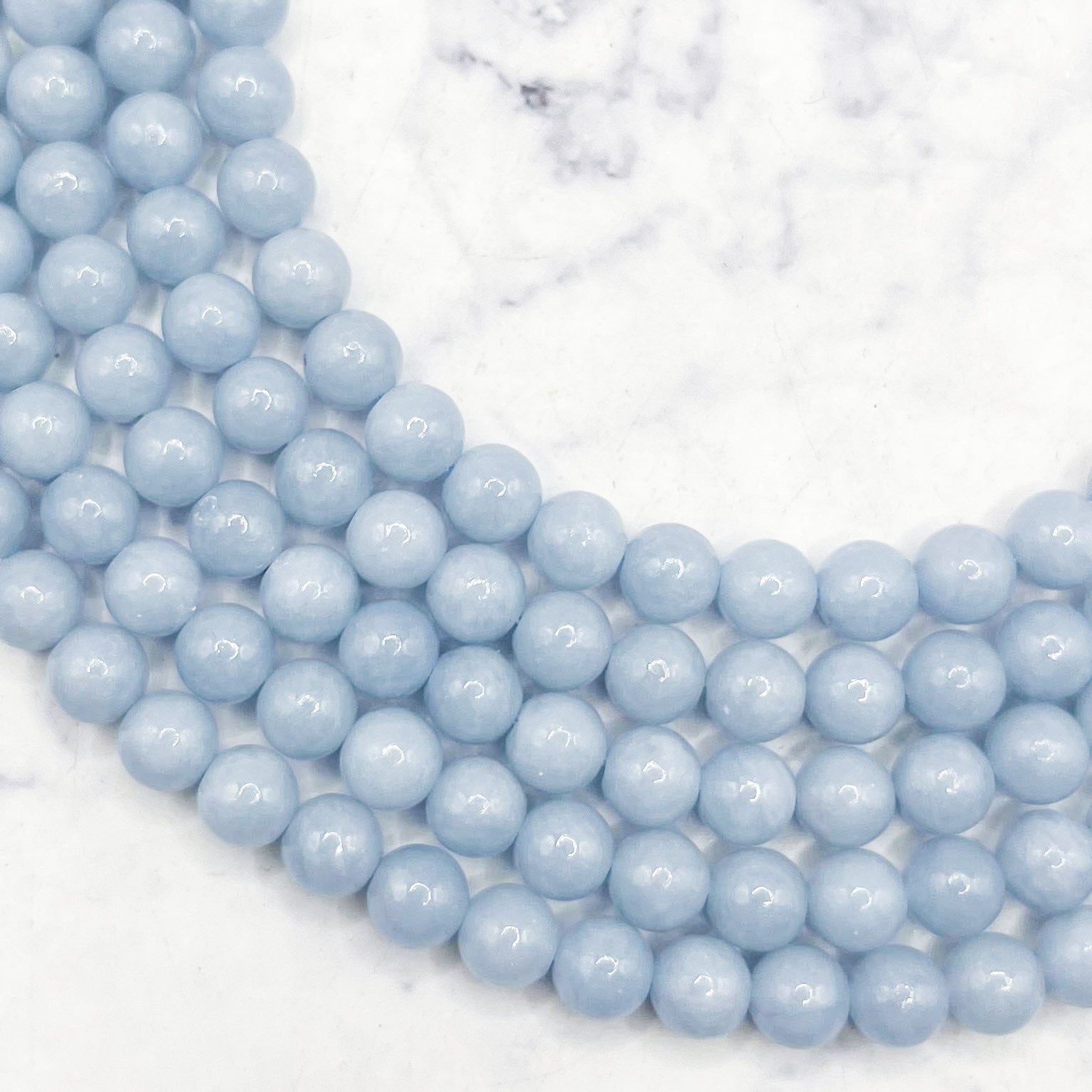 6mm Angelite Bead Strand L20