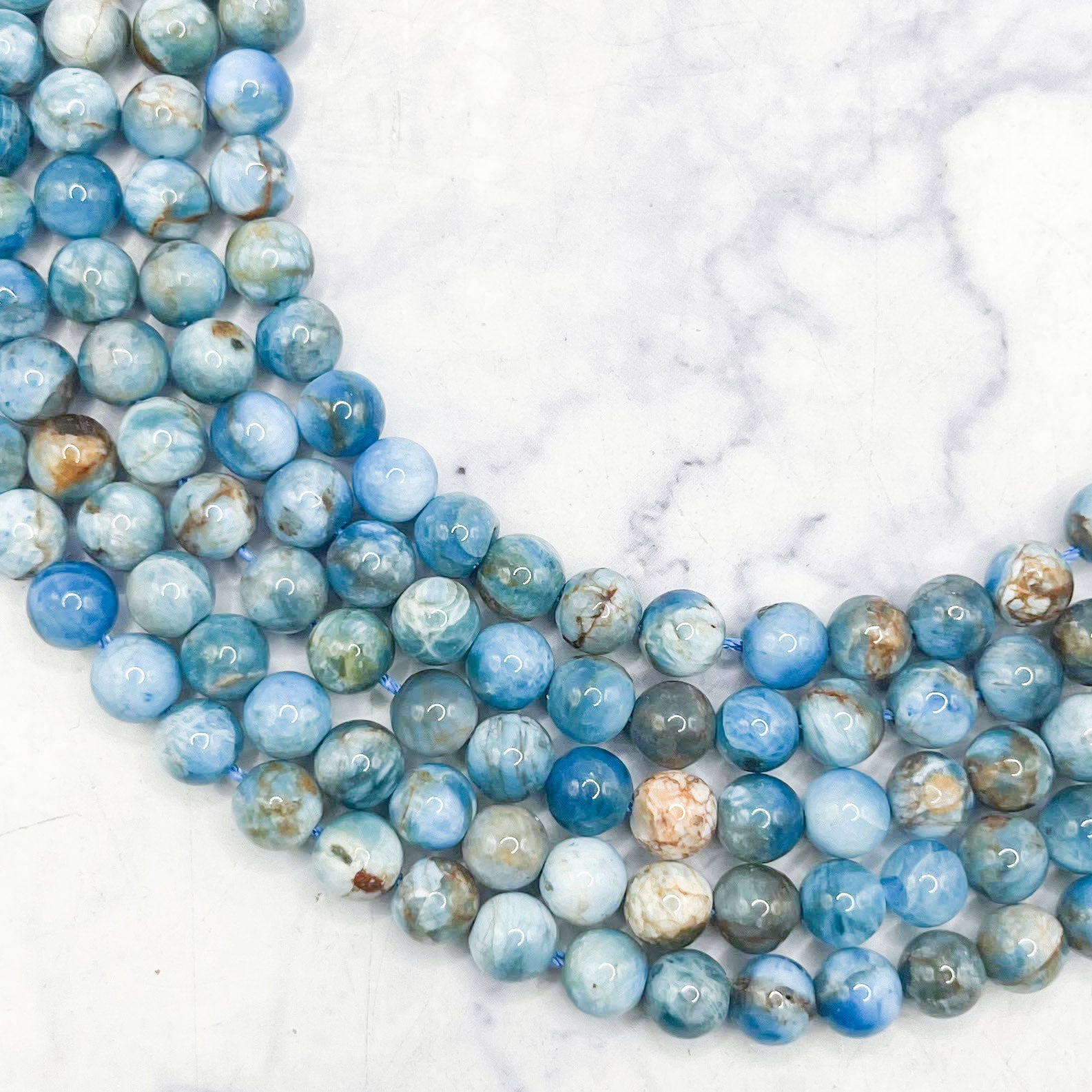 6mm Blue Apatite Bead Strand G20