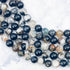 6mm Black Flower Agate Bead Half Strand R14
