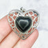 30mm Black Obsidian in Filigree Heart Pendant M8