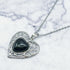 30mm Black Obsidian in Filigree Heart Pendant M8
