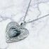 30mm Snowflake Obsidian in Filigree Heart Pendant K8