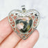 30mm Rhodonite in Filigree Heart Pendant N8