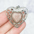 30mm Strawberry Quartz in Filigree Heart Pendant P8