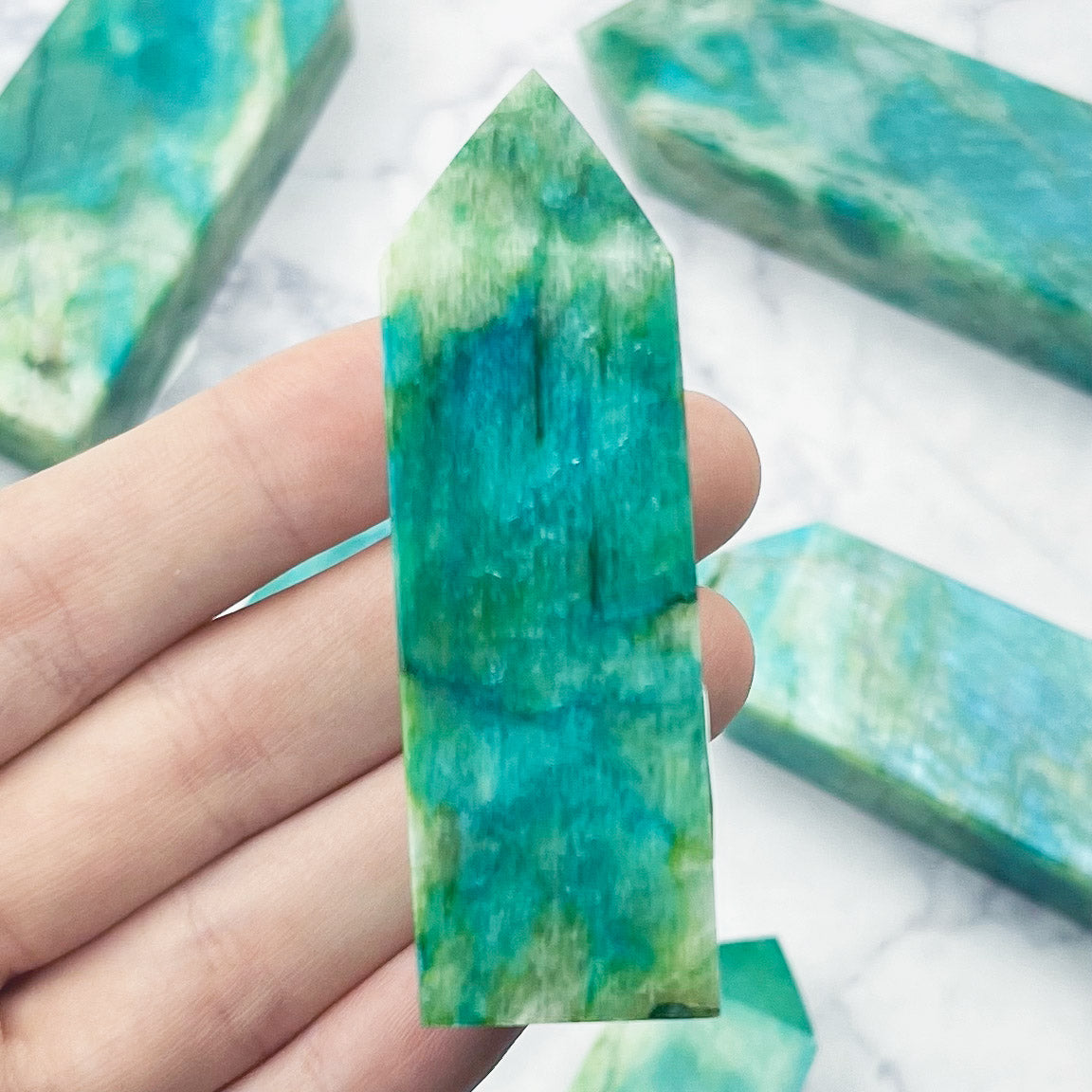 Dyed Green Moonstone Tower $20
