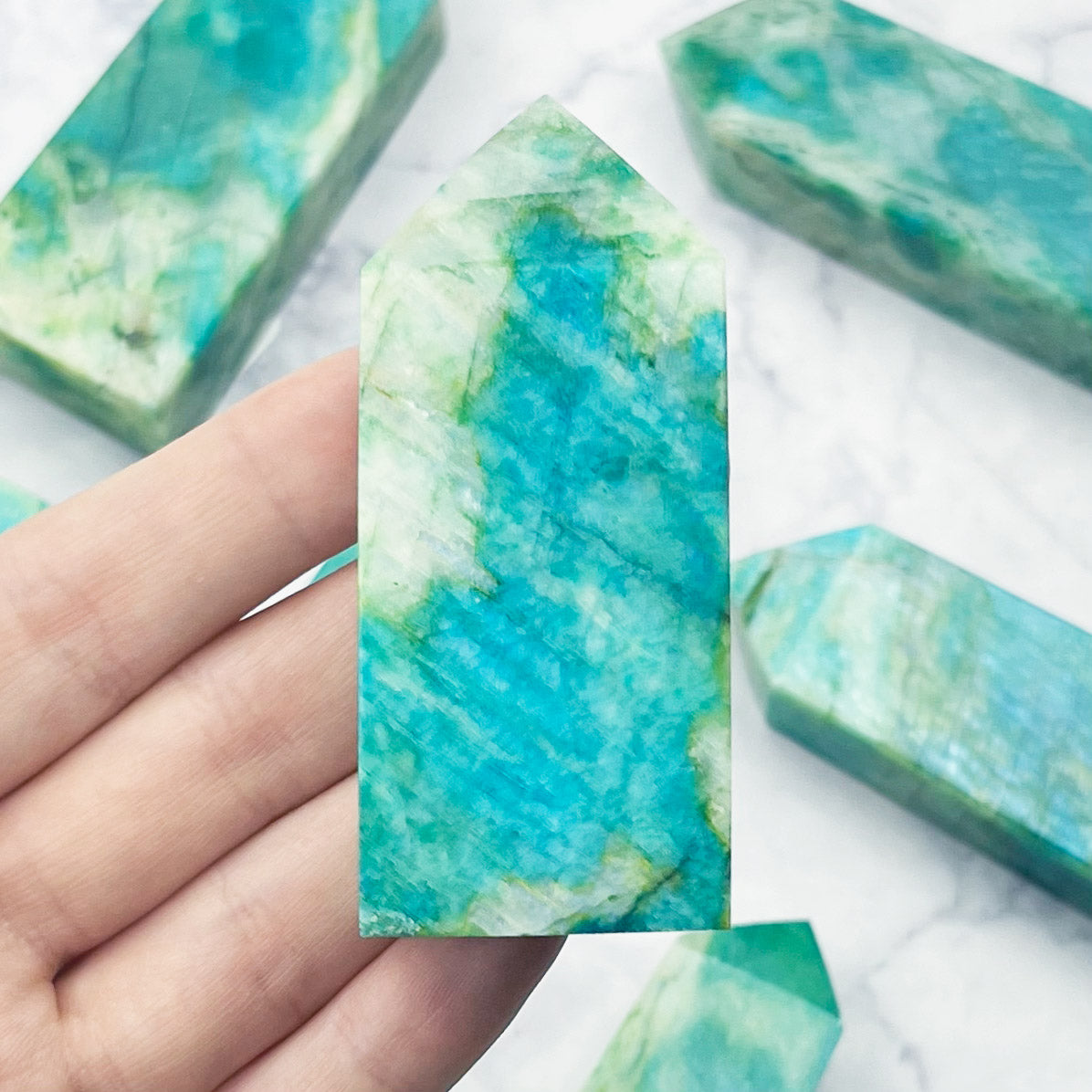 Dyed Green Moonstone Tower $20