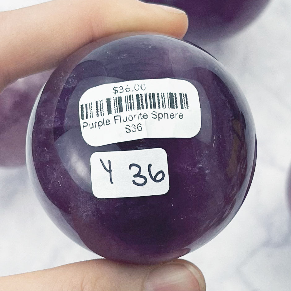 Purple Fluorite Sphere $36