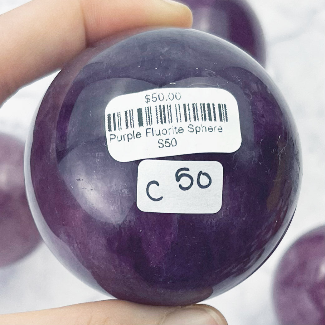 Purple Fluorite Sphere $50