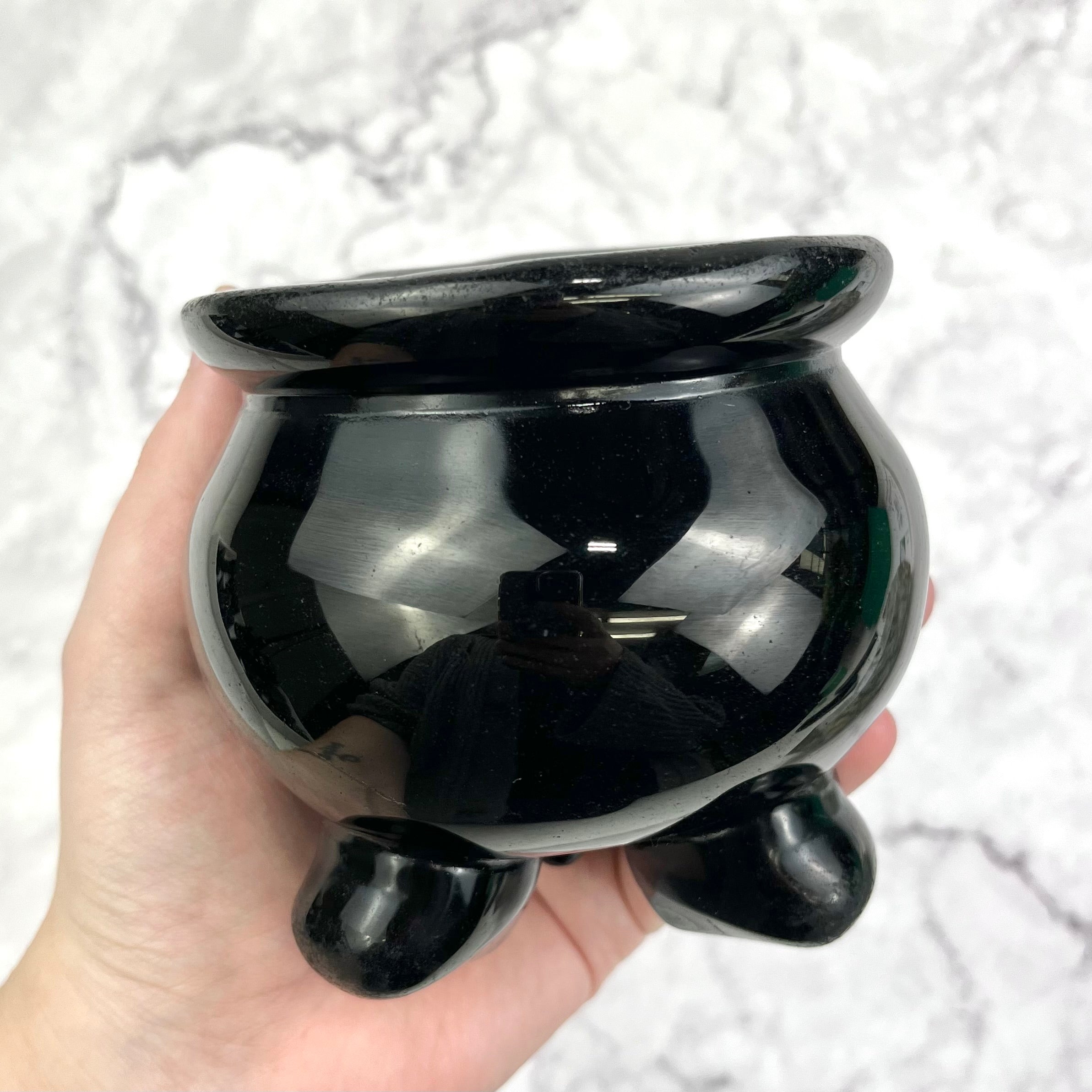 3.5 Inch Black Obsidian Cauldron