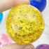 Yellow Crackle Glass Sphere $20