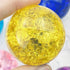 Yellow Crackle Glass Sphere $20