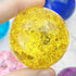Yellow Crackle Glass Sphere $20