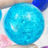 Teal Crackle Glass Sphere $20