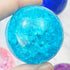 Teal Crackle Glass Sphere $20