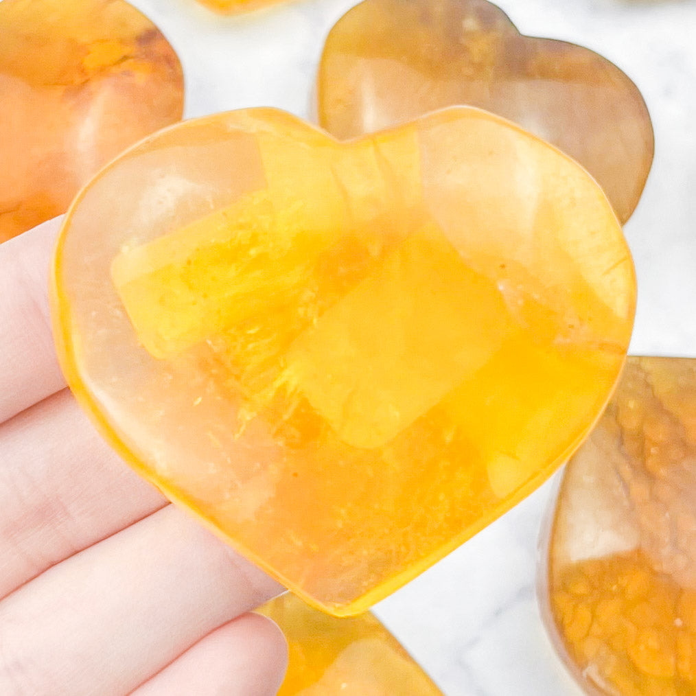 Yellow Fluorite/Mica Heart $16