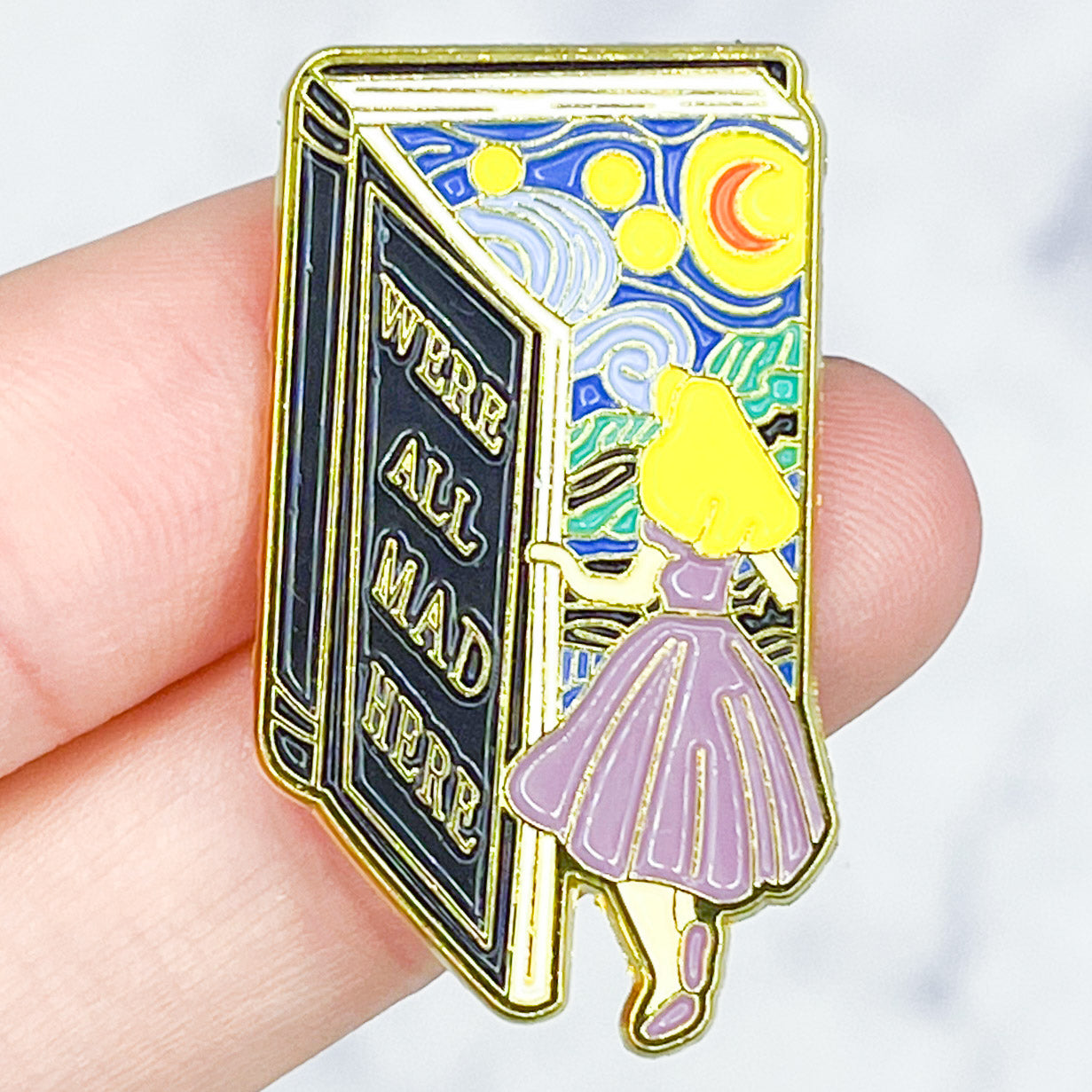 Alice in Wonderland Into the Book Enamel Pin