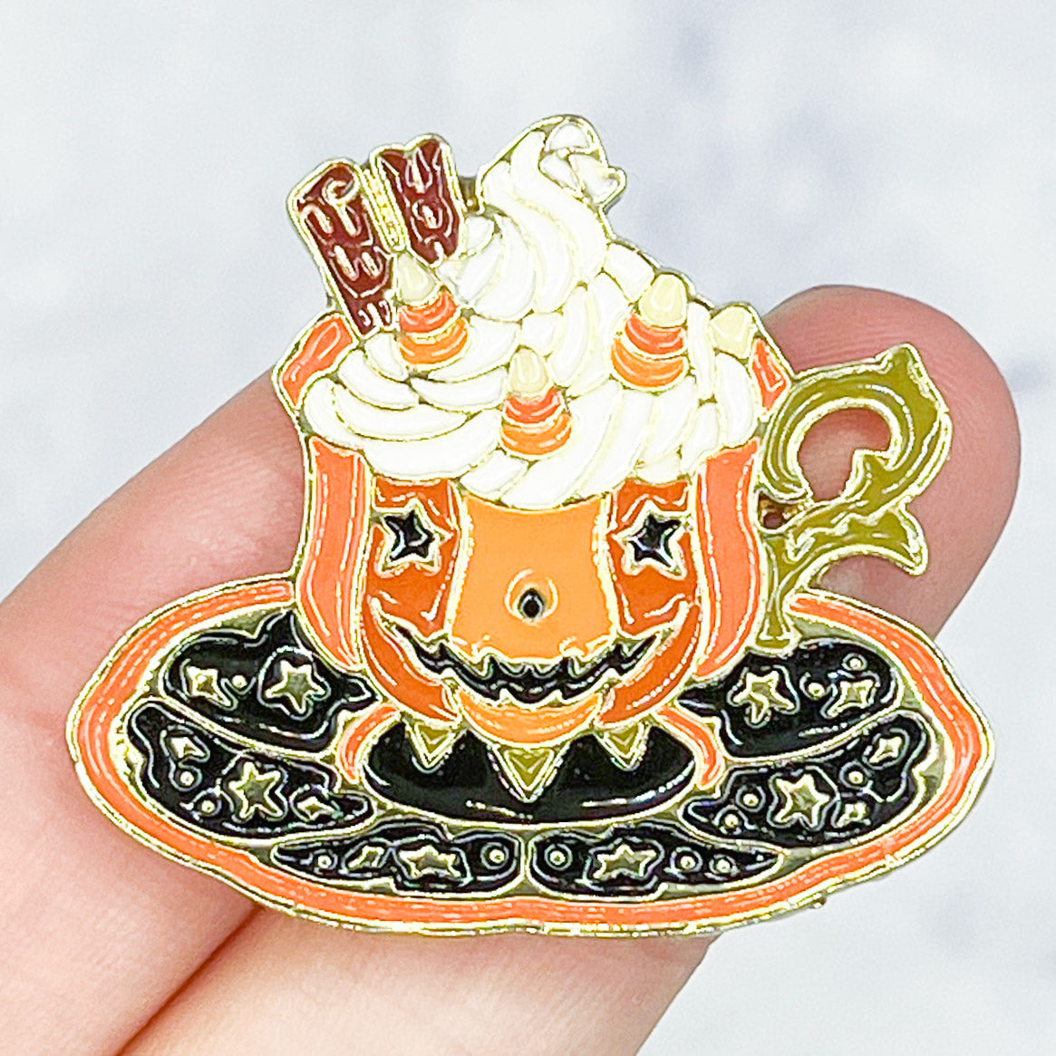 Pumpkin Mug Enamel Pin