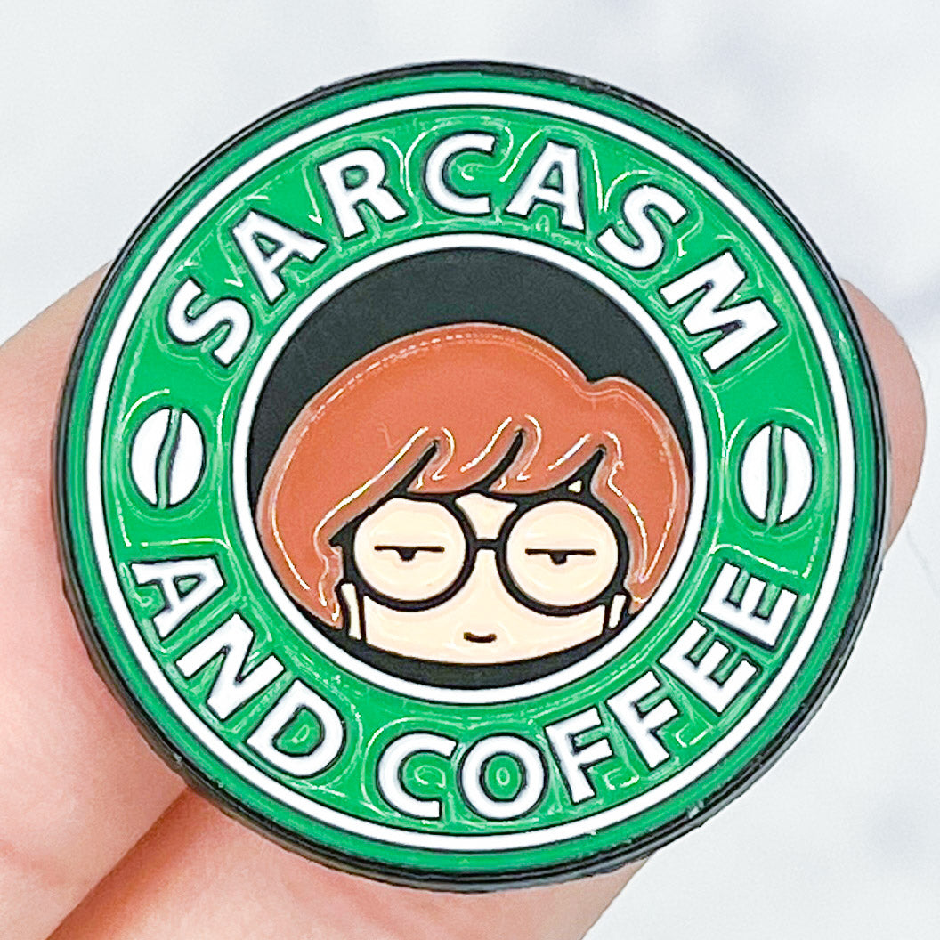 "Sarcasm Coffee" Enamel Pin