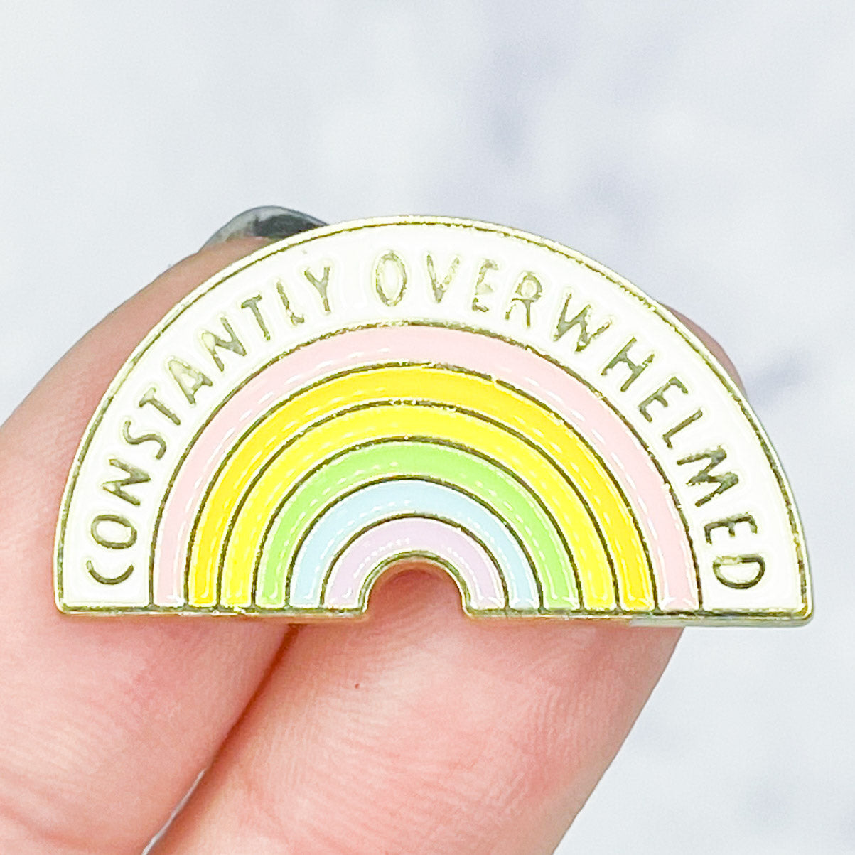 "Constantly Overwhelmed" Enamel Pin