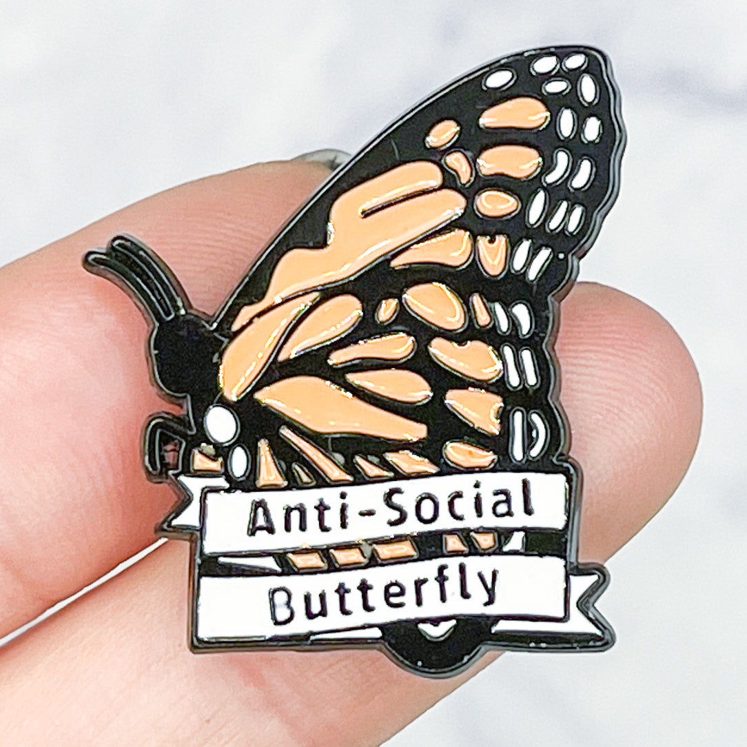 Anti-Social Butterfly Enamel Pin