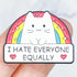 "I Hate Everyone Equally" Cat Enamel Pin