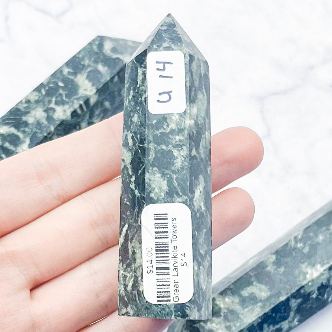 Green Larvikite Towers LL $14