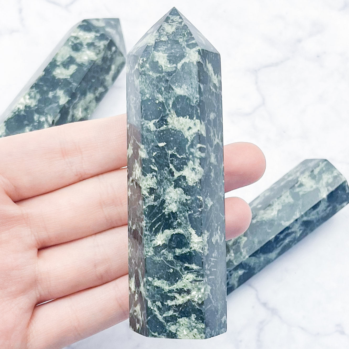 Green Larvikite Towers $20