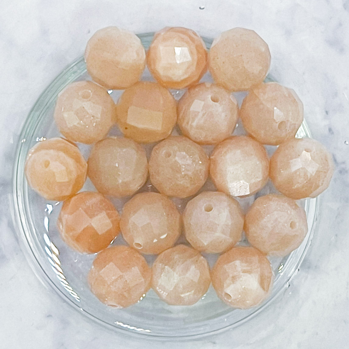 8mm Faceted Peach Moonstone Bead Pack (10 Beads) C10