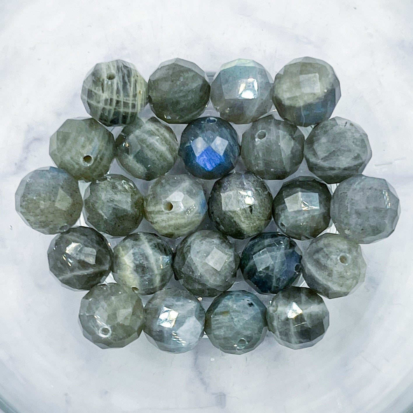 8mm Faceted Labradorite Bead Pack (10 Beads) F10