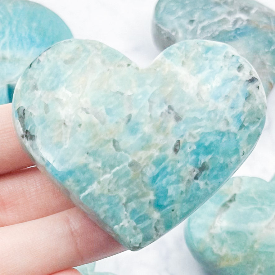 Light Smoky Amazonite Heart $12
