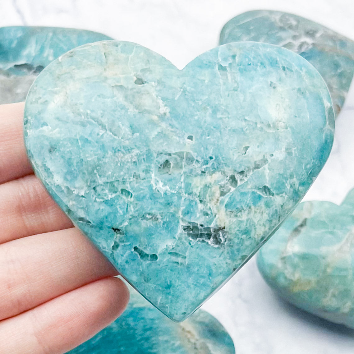 Smoky Amazonite Hearts $18