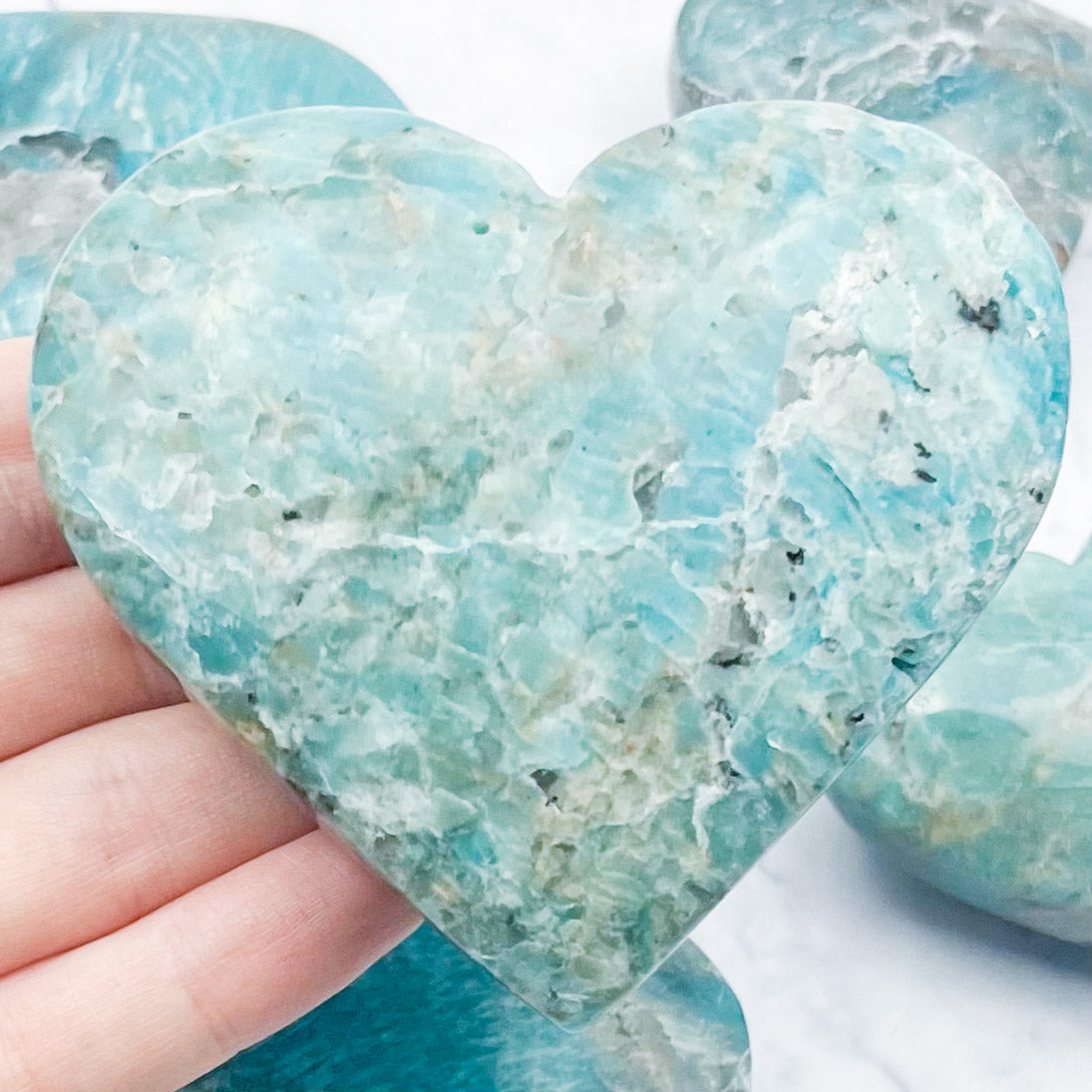 Smoky Amazonite Hearts $26
