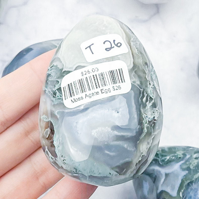 Moss Agate Egg $26
