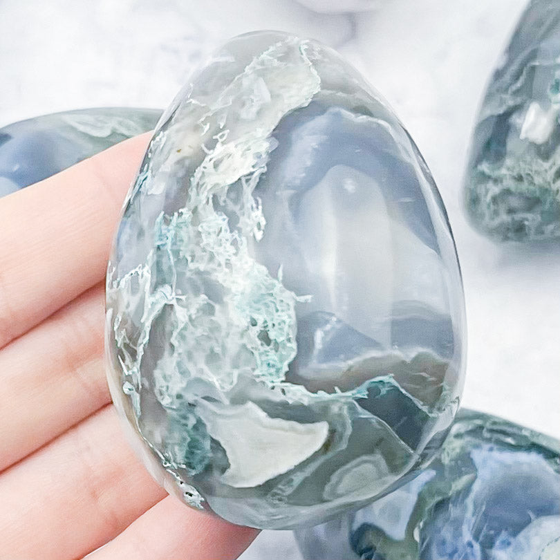 Moss Agate Egg $26