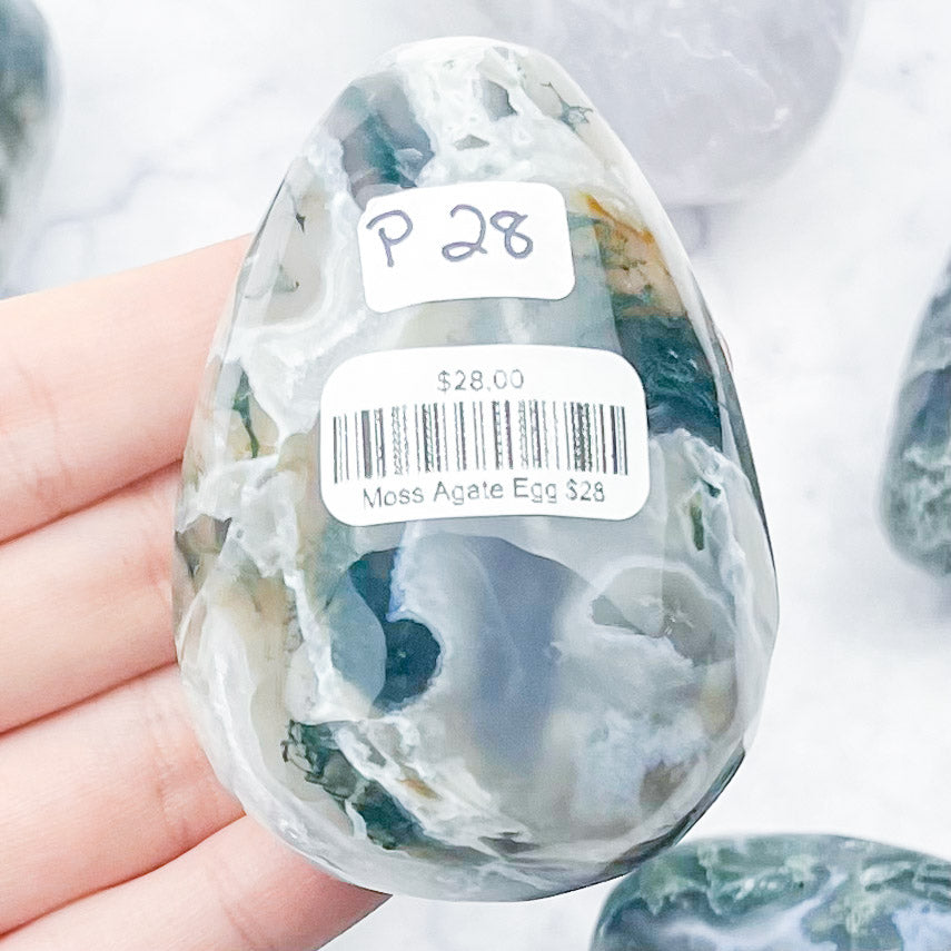 Moss Agate Egg $28