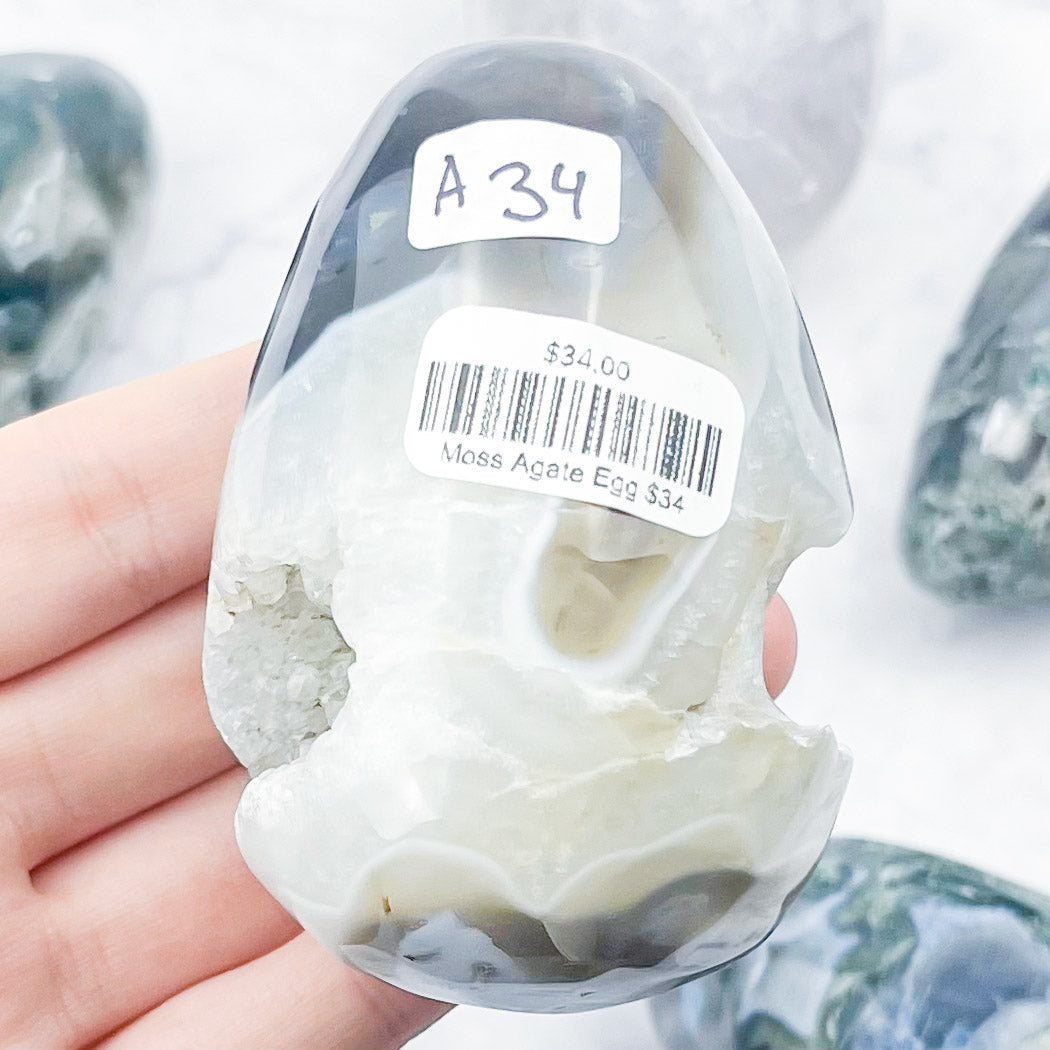 Moss Agate Egg $34