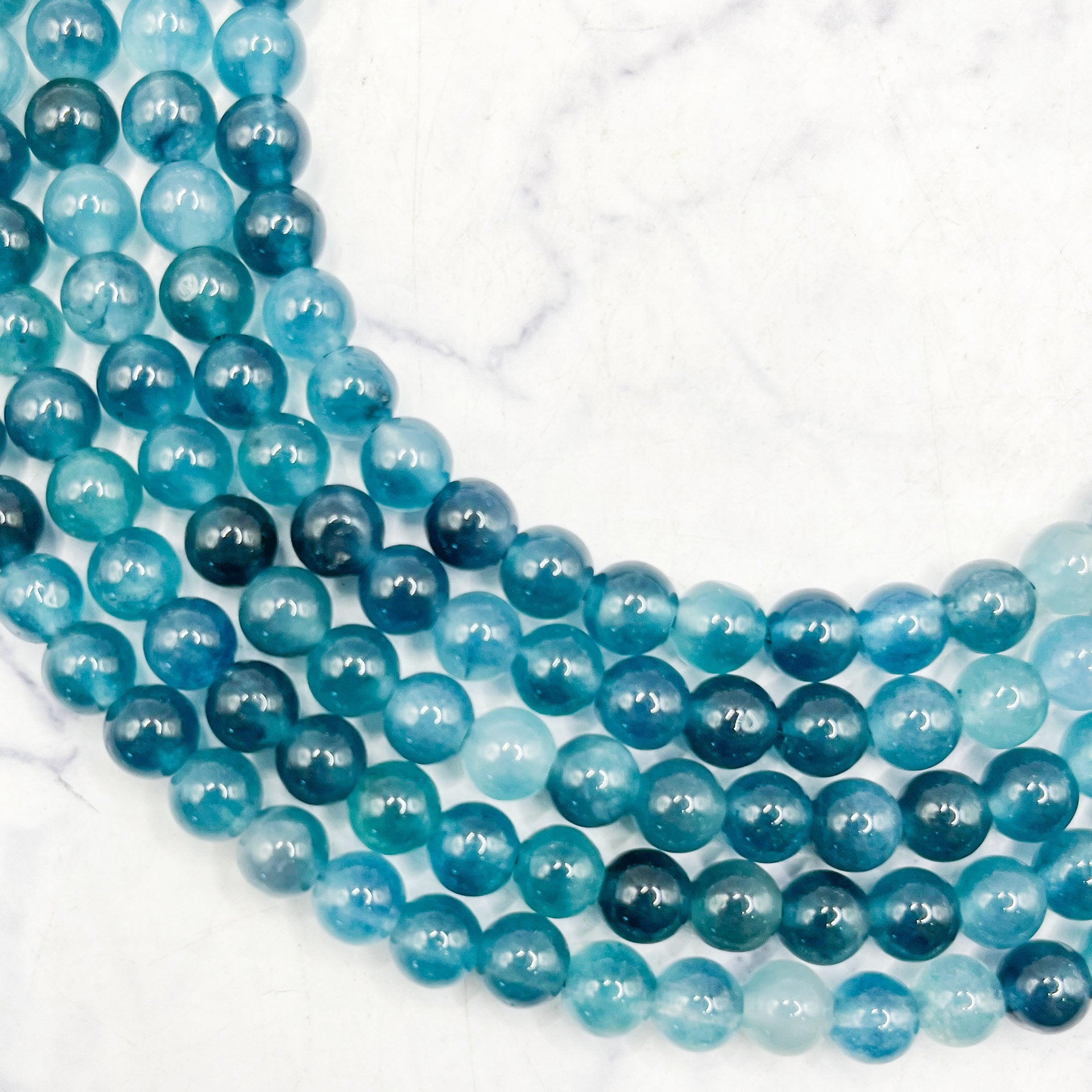 6mm Blue Fluorite Bead Half Strand J9