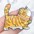 33mm Orange Walking Fat Cat Pin B6