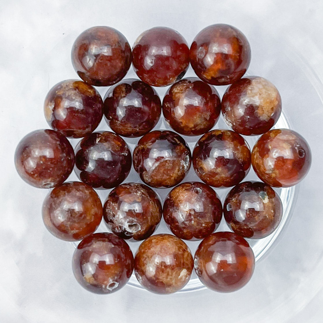 10mm HQ Orange Garnet Bead Half Strand L22