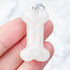 36mm Rose Quartz Dog Bone Pendant M8