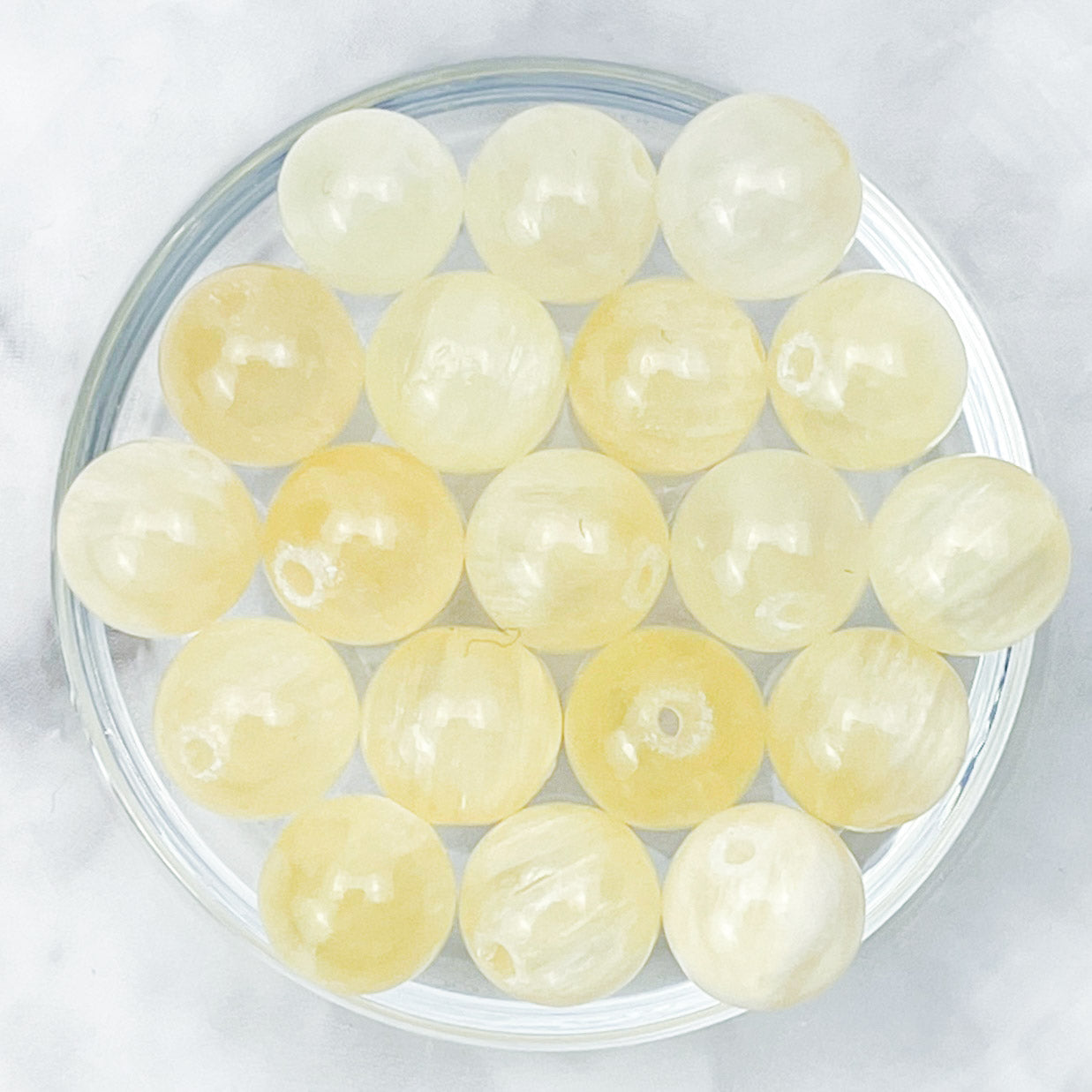 8mm Yellow Selenite Bead Pack (10 Beads) Q7