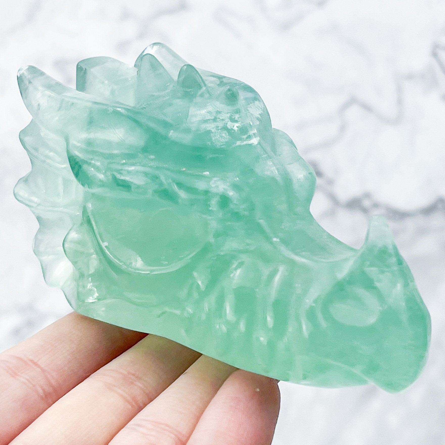 Green Fluorite Dragon Skull $68