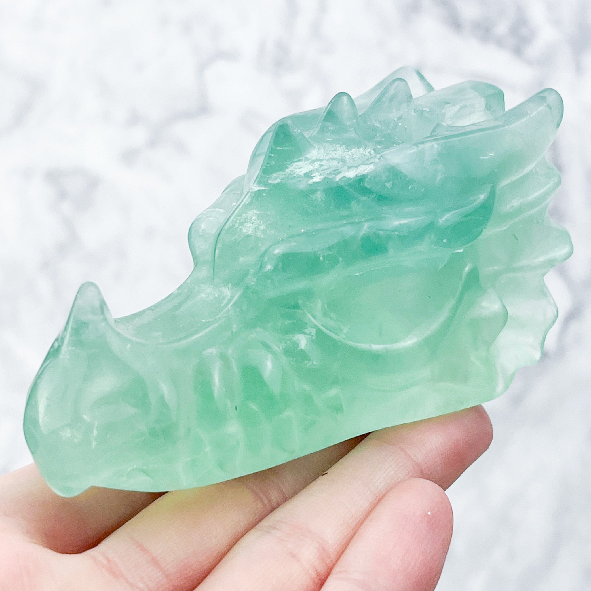 Green Fluorite Dragon Skull $68