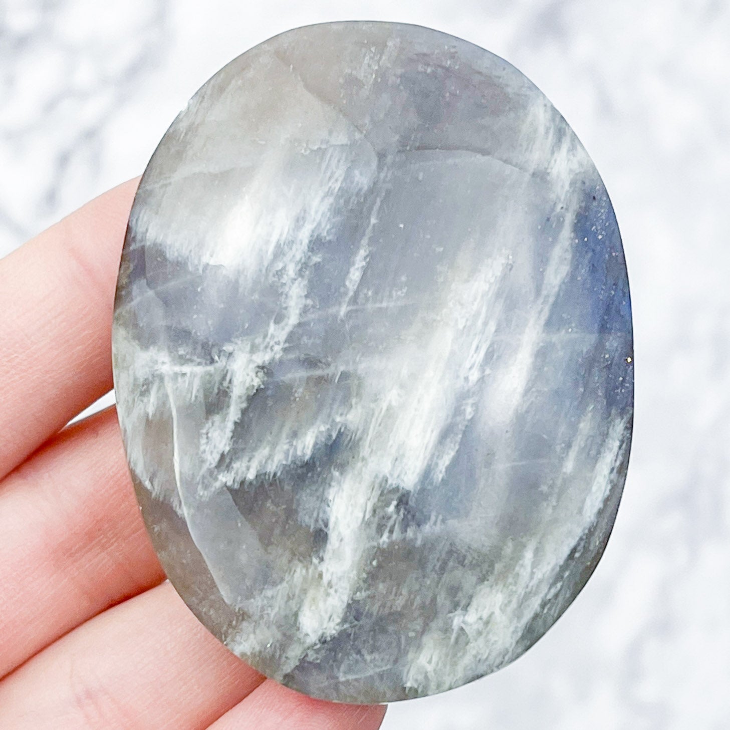 Blue Moonstone Palmstone $19