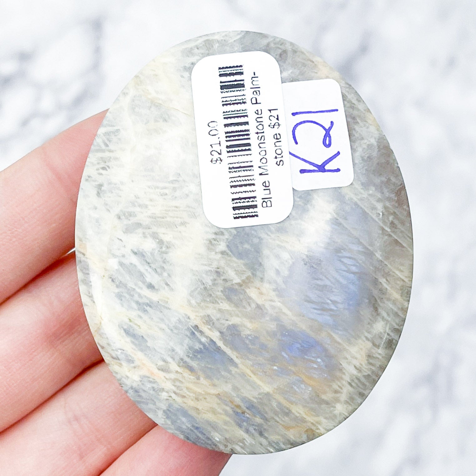 Blue Moonstone Palmstone $21