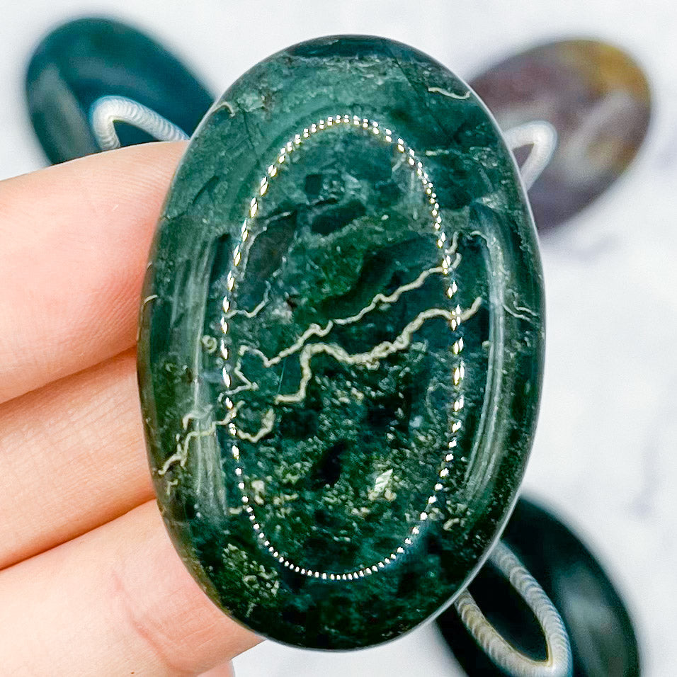 Green Ocean Jasper Small Palmstone $12