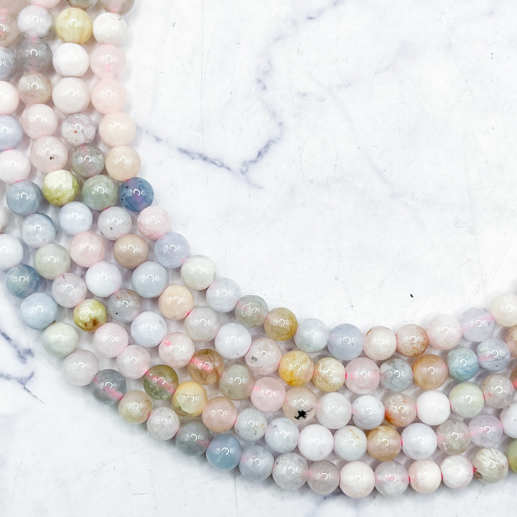 4mm Morganite Bead Strand W20
