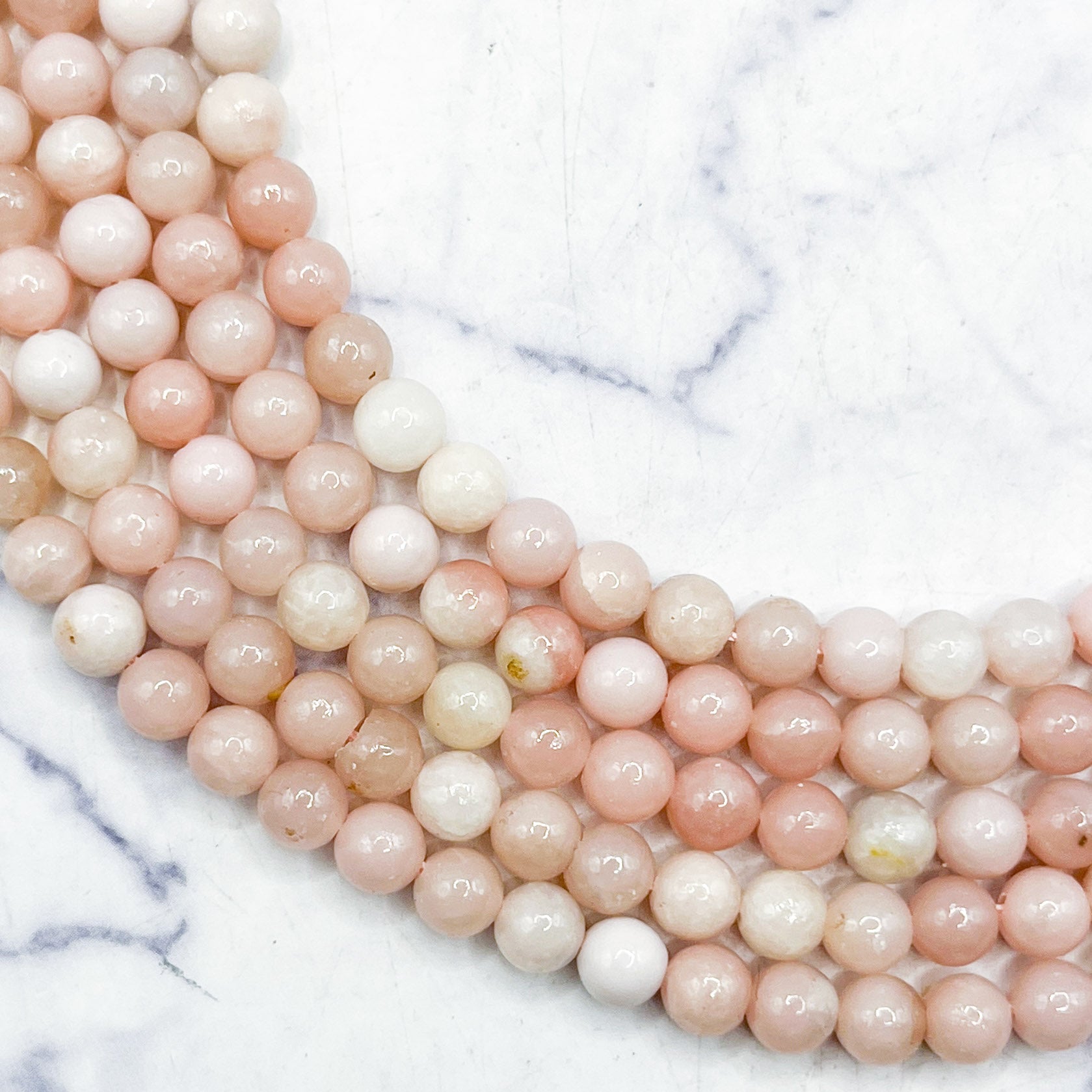 4mm Pink Opal Bead Strand L15