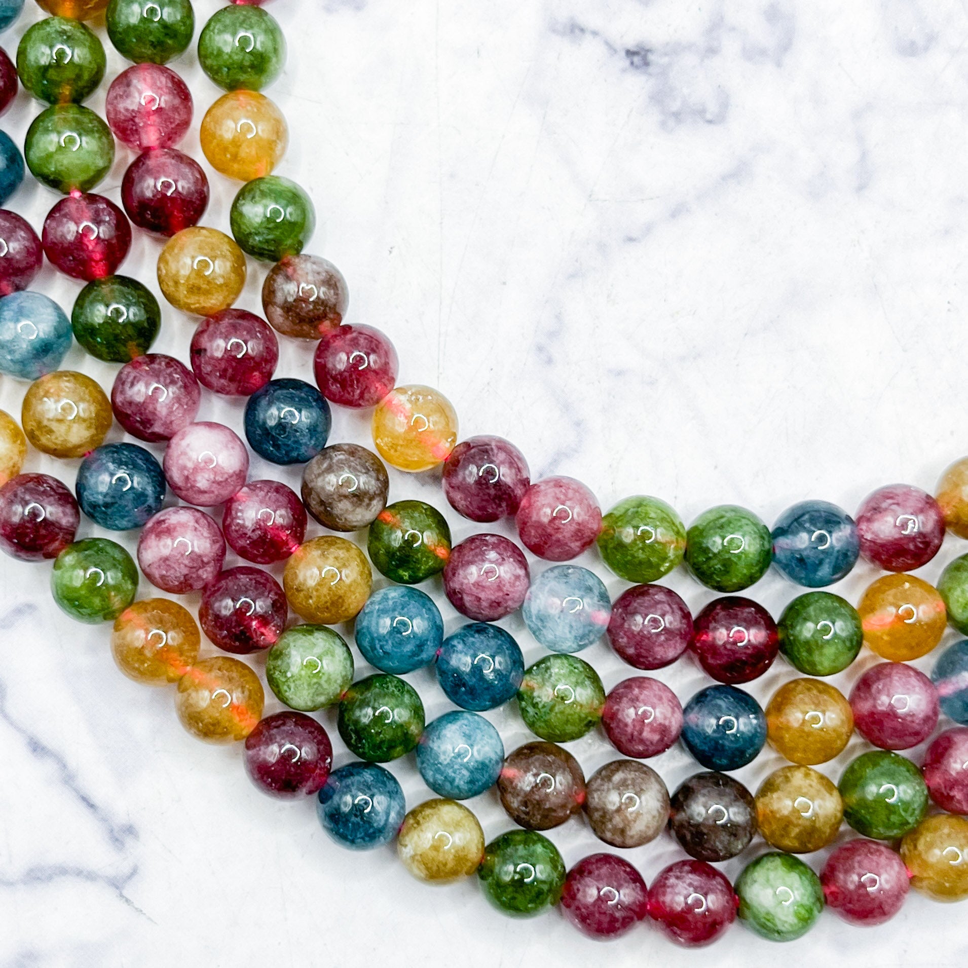 6mm Dyed Jewel Chalcedony Bead Strand G12